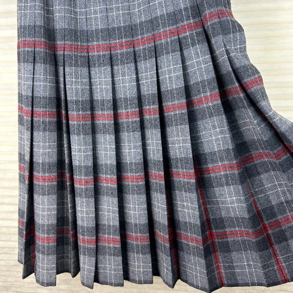 Vintage Pendleton Academia Preppy Plaid Wool Pleated Skirt Country Quiet Luxury - Picture 6 of 14